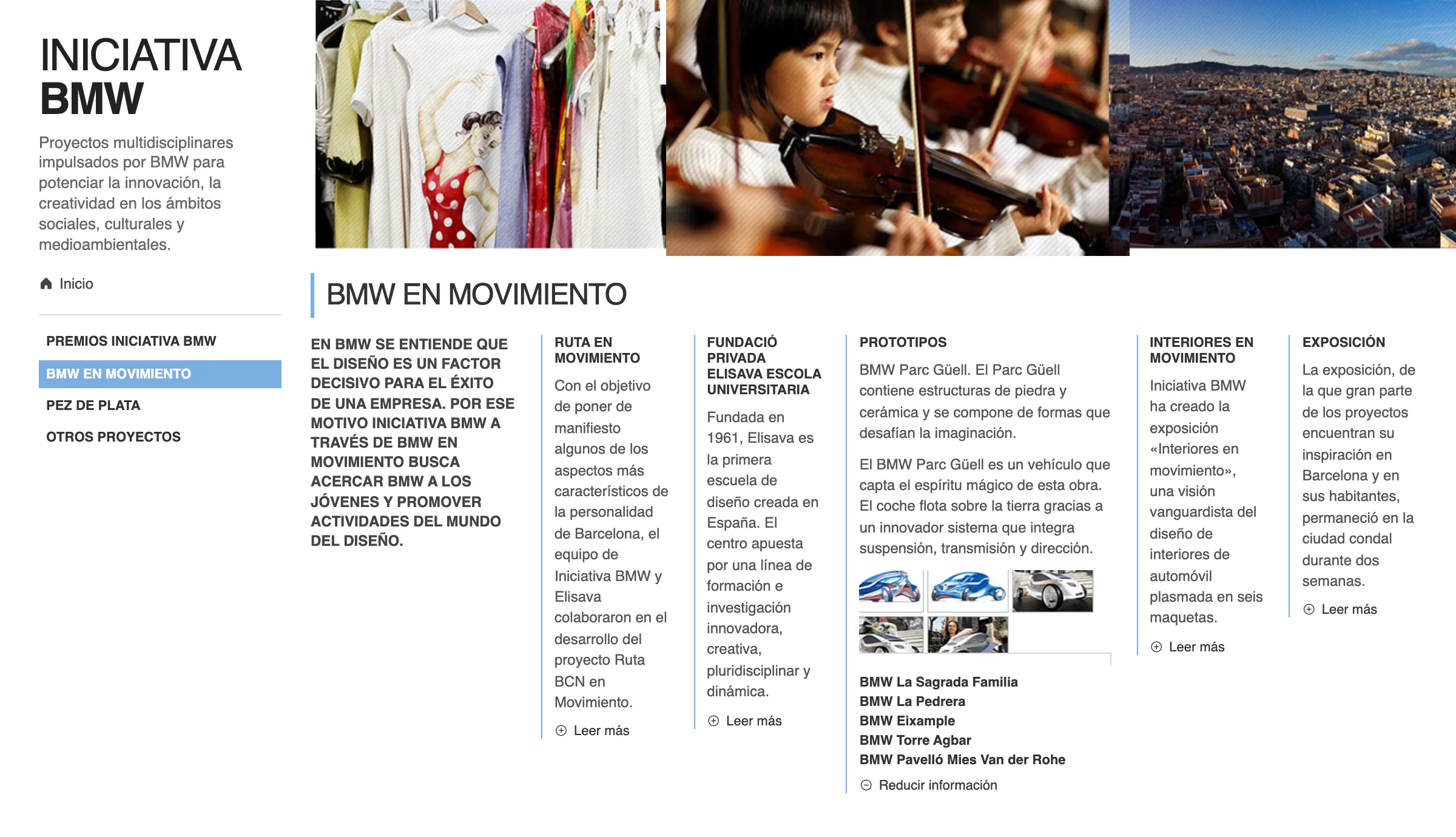 BMW en Movimiento · unfolding columns