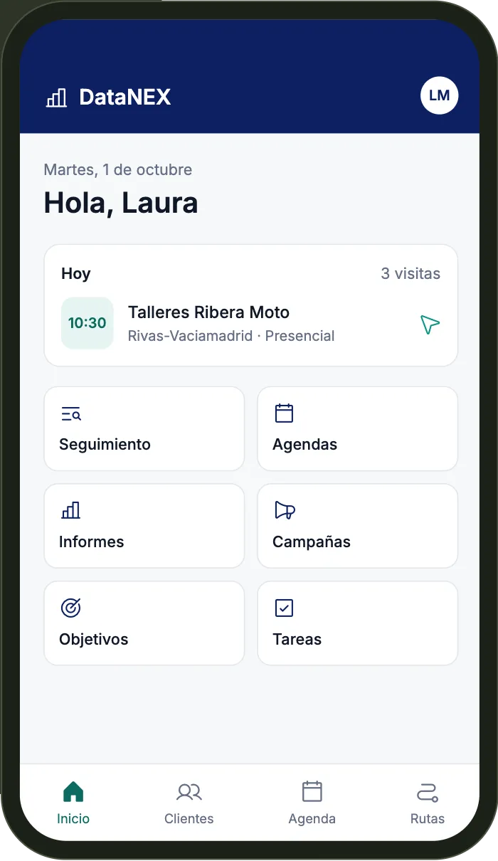 Inicio en móvil