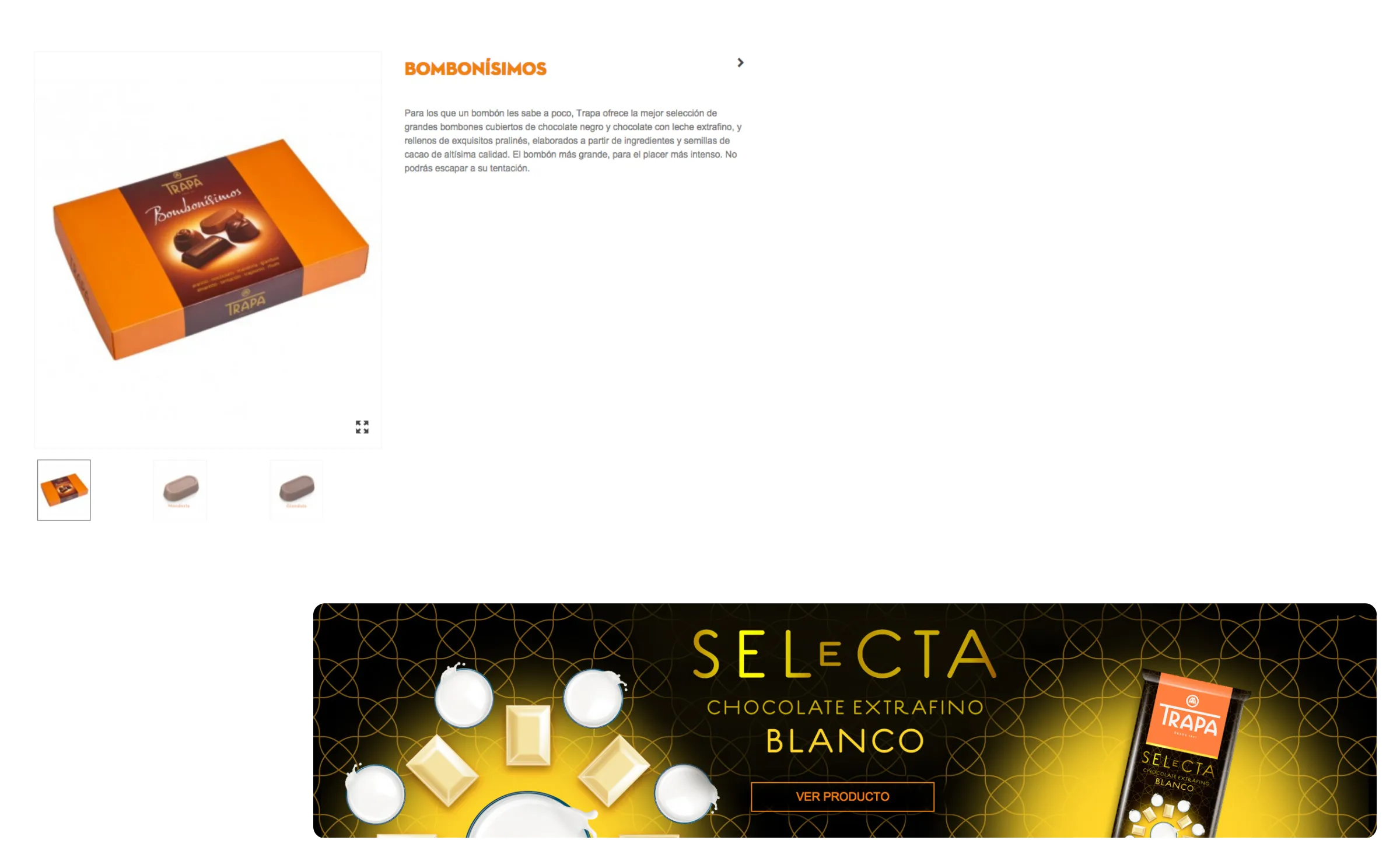 Ficha de producto y banner Selecta