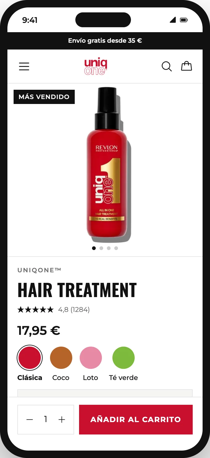 Mobile product page
